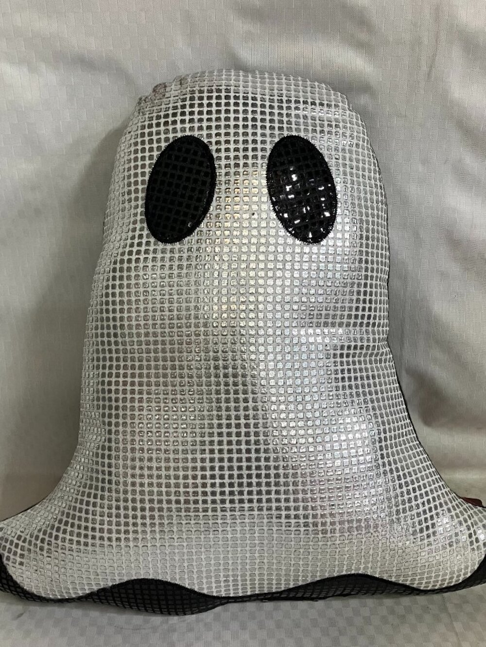 Halloween Ghost Decorative Pillow Silver Sequin Black Spooky Home Decor Accent